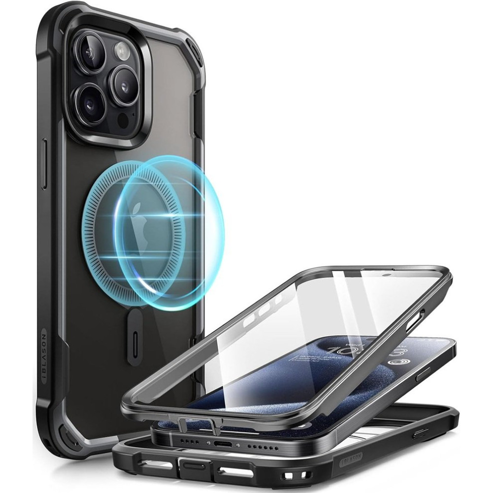 Θήκη iPhone 15 Pro Supcase i-Blason Ares Mag Full Body 360° Ανθεκτική με MagSafe - Black (843439124424)