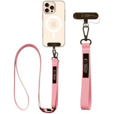 Λουράκι Χειρός & Λαιμού Tech-Protect C6S Rope Crossbody Αποσπώμενο για Θήκες Κινητών / Smartphones - Baby Pink (5906302370986)