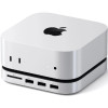 Βάση Hub Satechi Stand & Hub Αλουμινίου για Mac Mini M4 2024 / Mac Mini M4 Pro 2024 με 1 x Θήκη για M.2 NVMe SSD Εξωτερικό Σκληρό Δίσκο & Θύρες 3 x USB-A / 1 x SD UHS-II - Silver (ST-GNMMES)