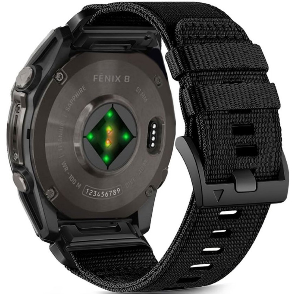 Λουράκι Garmin Fenix 3 / 5X / 3HR / 5X Plus / 6X / 6X Pro / 7X / 8 (51mm) Tech-Protect Nylon Classic - Black (5906302376735)
