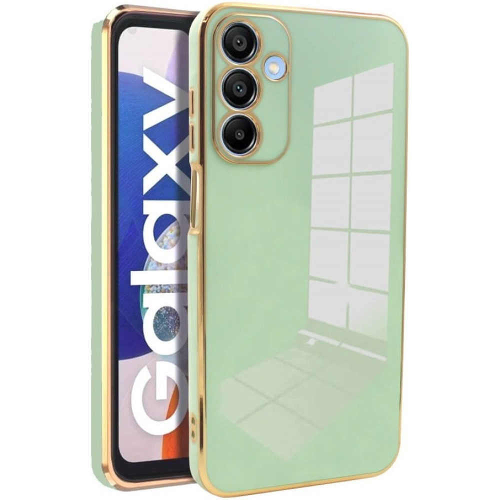 Θήκη Samsung Galaxy A15 Bodycell Gold Plated Σιλικόνης - Mint Green (5206015081309)