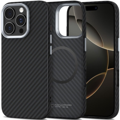 Θήκη iPhone 16 Pro Max Tech-Protect Ion Carbon Σκληρή με MagSafe - Black / Silver (5906302363315)
