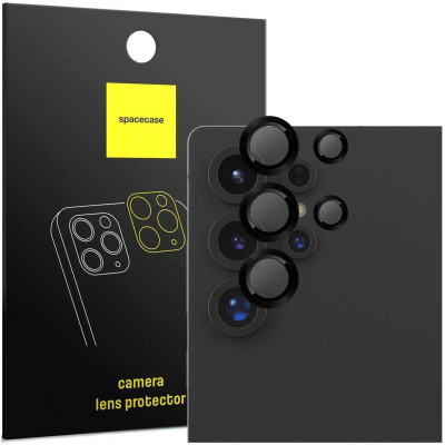 Tempered Glass Samsung Galaxy S25 Ultra Spacecase Camera Ring Αντιχαρακτικό Γυαλί Προστασίας για Φακό Κάμερας με Πλαίσιο Αλουμινίου - Black (5905719114770)