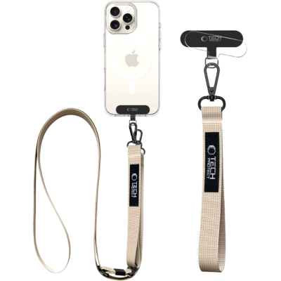 Λουράκι Χειρός & Λαιμού Tech-Protect C6S Rope Crossbody Αποσπώμενο για Θήκες Κινητών / Smartphones - Cosmic Latte (5906302370993)