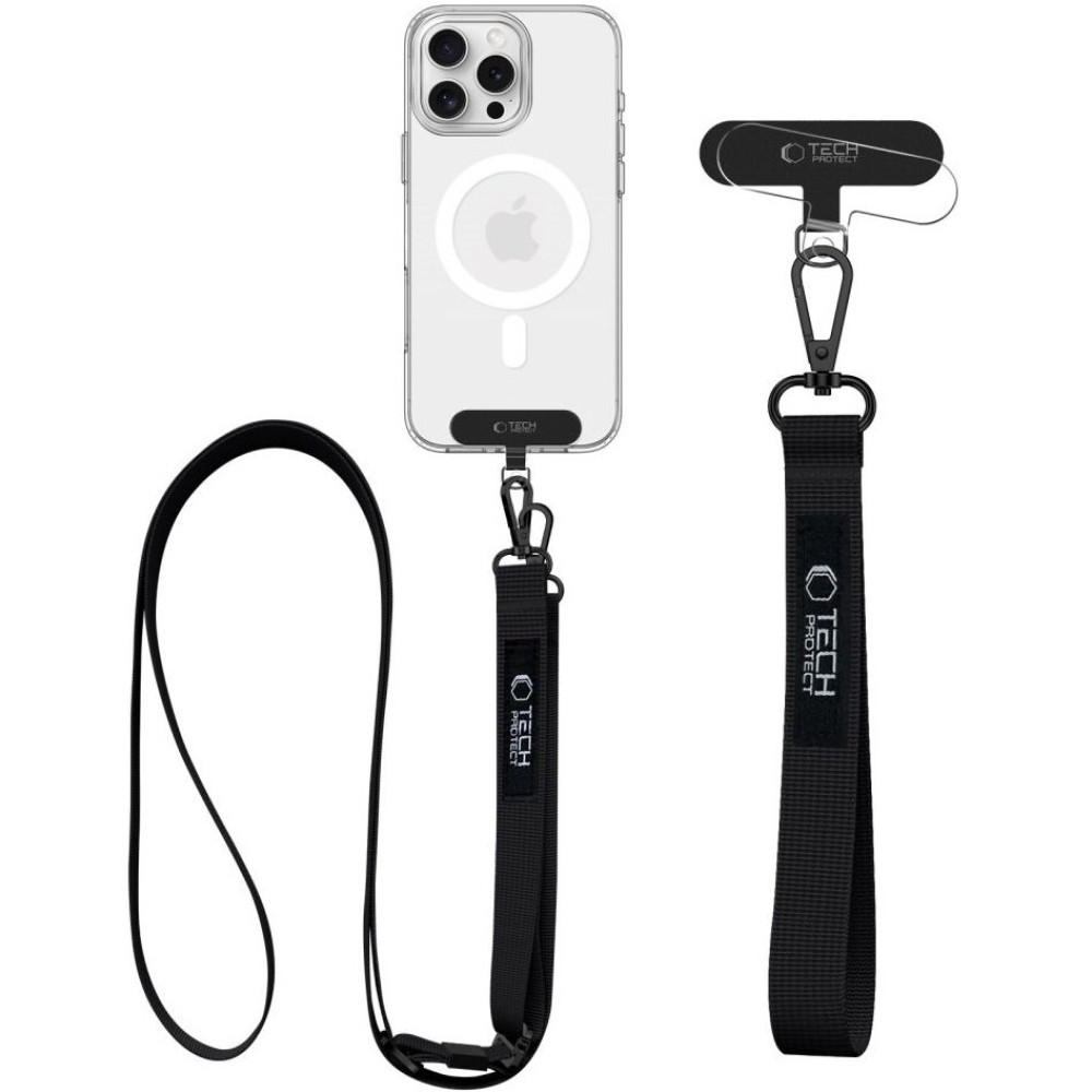 Λουράκι Χειρός & Λαιμού Tech-Protect C6S Rope Crossbody Αποσπώμενο για Θήκες Κινητών / Smartphones - Black (5906302370979)