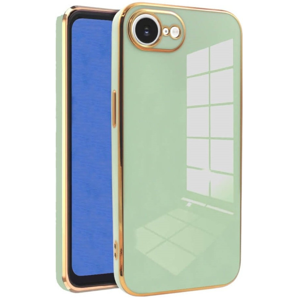 Θήκη iPhone 16e Bodycell Gold Plated Σιλικόνης - Mint Green (5206015081224)