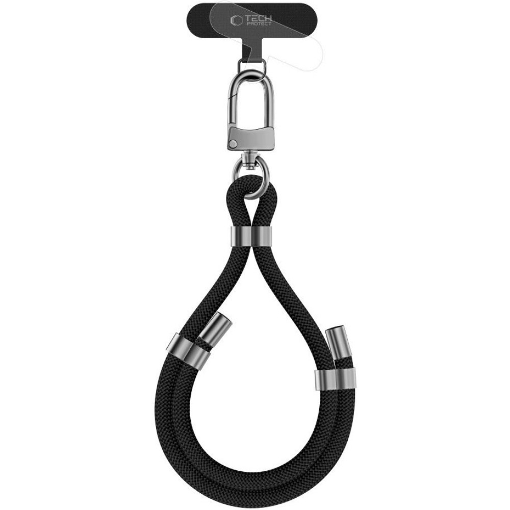 Λουράκι Χειρός Tech-Protect C4S Rope Wrist Strap Αποσπώμενο για Θήκες Κινητών / Smartphones - Black / Silver (5906302371693)