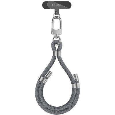 Λουράκι Χειρός Tech-Protect C4S Rope Wrist Strap Αποσπώμενο για Θήκες Κινητών / Smartphones - Grey / Silver (5906302371709)