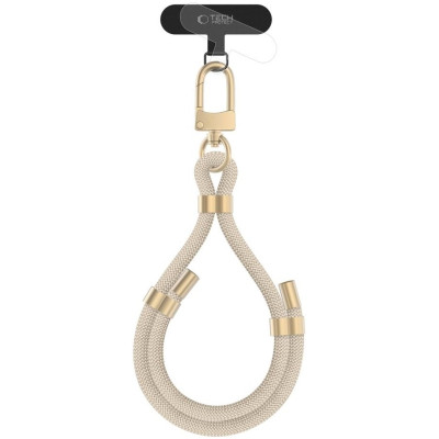 Λουράκι Χειρός Tech-Protect C4S Rope Wrist Strap Αποσπώμενο για Θήκες Κινητών / Smartphones - Beige / Gold (5906302312757)