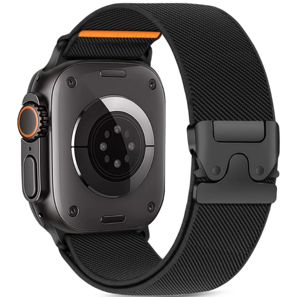Λουράκι Apple Watch Ultra/SE/11/10/9/8/7/6/5/4 (49/46/45/44mm) Tech-Protect Nylon Clasp - Black (5906302363018)