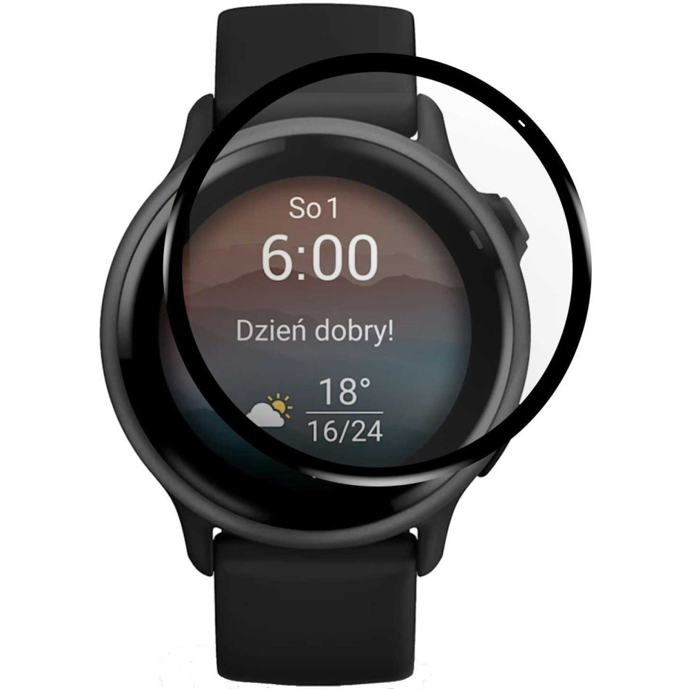 Hybrid Glass Garmin Vivoactive 6 Spacecase Smartwatch Αντιχαρακτικό Προστατευτικό Υβριδικό Οθόνης - Black (5905719119591)