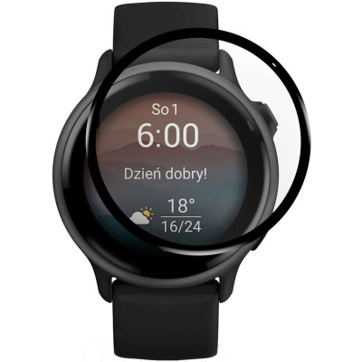 Hybrid Glass Garmin Vivoactive 6 Spacecase Smartwatch Αντιχαρακτικό Προστατευτικό Υβριδικό Οθόνης - Black (5905719119591)
