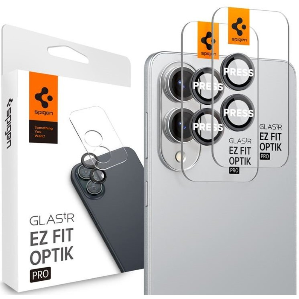 Tempered Glass Samsung Galaxy S25 Edge Spigen GLAS.tR EZ Fit OPTIK Pro HD Camera Lens Protector Αντιχαρακτικό Γυαλί Προστασίας για Φακό Κάμερας 2 Τεμάχια - Black (AGL09413)