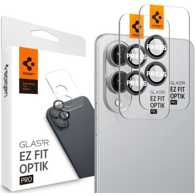 Tempered Glass Samsung Galaxy S25 Edge Spigen GLAS.tR EZ Fit OPTIK Pro HD Camera Lens Protector Αντιχαρακτικό Γυαλί Προστασίας για Φακό Κάμερας 2 Τεμάχια - Black (AGL09413)