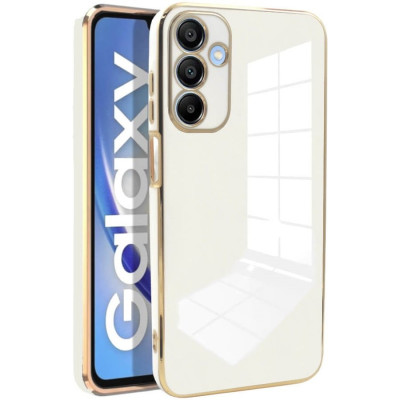 Θήκη Samsung Galaxy A15 Bodycell Gold Plated Σιλικόνης - White (5206015081323)