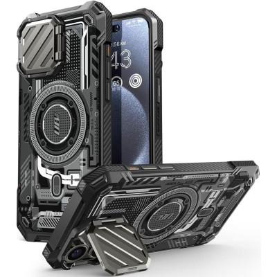 Θήκη iPhone 15 Pro Max Supcase Unicorn Beetle XT Mag Ανθεκτική MagSafe με Μεταλλικό Κάλυμμα για την Κάμερα - Black Circuit (843439142800)