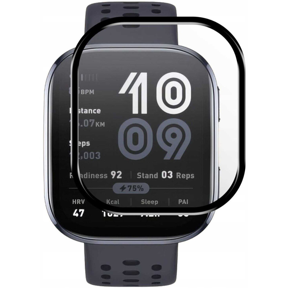 Hybrid Glass Amazfit Bip 6 Spacecase Smartwatch Αντιχαρακτικό Προστατευτικό Υβριδικό Οθόνης - Black (5905719119607)