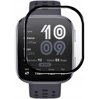 Hybrid Glass Amazfit Bip 6 Spacecase Smartwatch Αντιχαρακτικό Προστατευτικό Υβριδικό Οθόνης - Black (5905719119607)