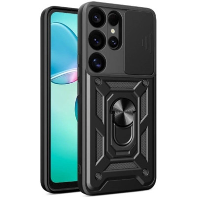 Θήκη Samsung Galaxy S25 Ultra Bodycell Armor Slide Ανθεκτική με Κάλυμμα για την Κάμερα & Μεταλλικό Ring Holder - Black (5206015081002)