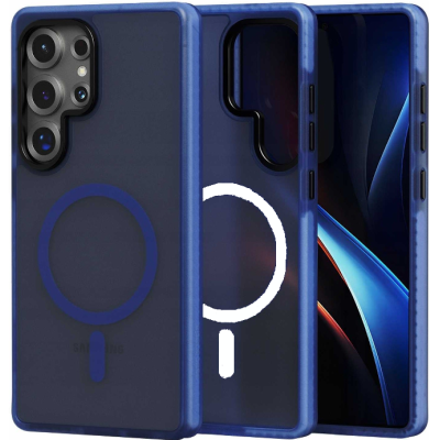 Θήκη Samsung Galaxy S25 Ultra Spacecase Hybrid Fusion Mag Ημιδιάφανη Σκληρή με MagSafe - Blue (5905719114312)