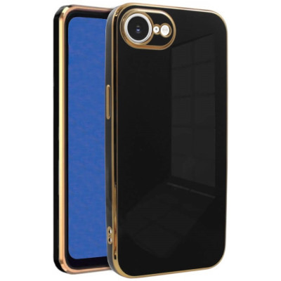 Θήκη iPhone 16e Bodycell Gold Plated Σιλικόνης - Black (5206015081217)