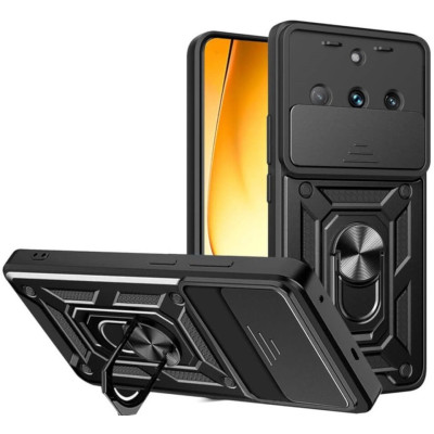 Θήκη Realme 11 Pro / 11 Pro Plus Bodycell Armor Slide Ανθεκτική με Κάλυμμα για την Κάμερα & Μεταλλικό Ring Holder - Black (5206015074677)