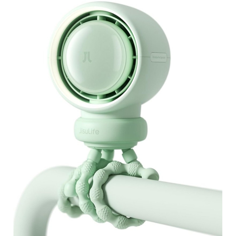 Ανεμιστηράκι JisuLife Stroller Fan Life2 Φορητό Επαναφορτιζόμενο με Φωτάκι Νυκτός / Φίλτρο Καθαρισμού Αέρα & 5 Ταχύτητες 4000mAh - Mint Green (6975061533115)