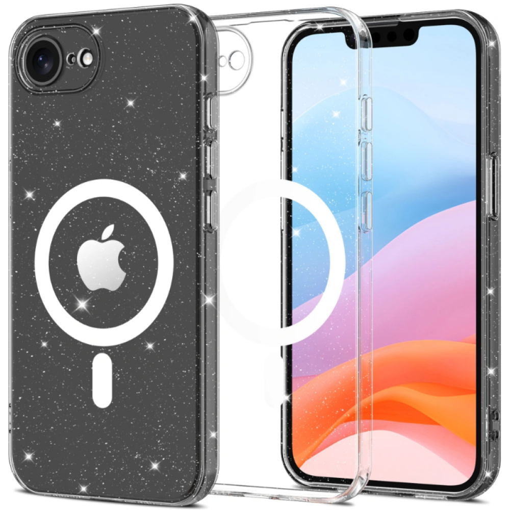 Θήκη iPhone 16e Tech-Protect FlexAir Hybrid Σκληρή Διάφανη με MagSafe - Glitter (5906302360208)