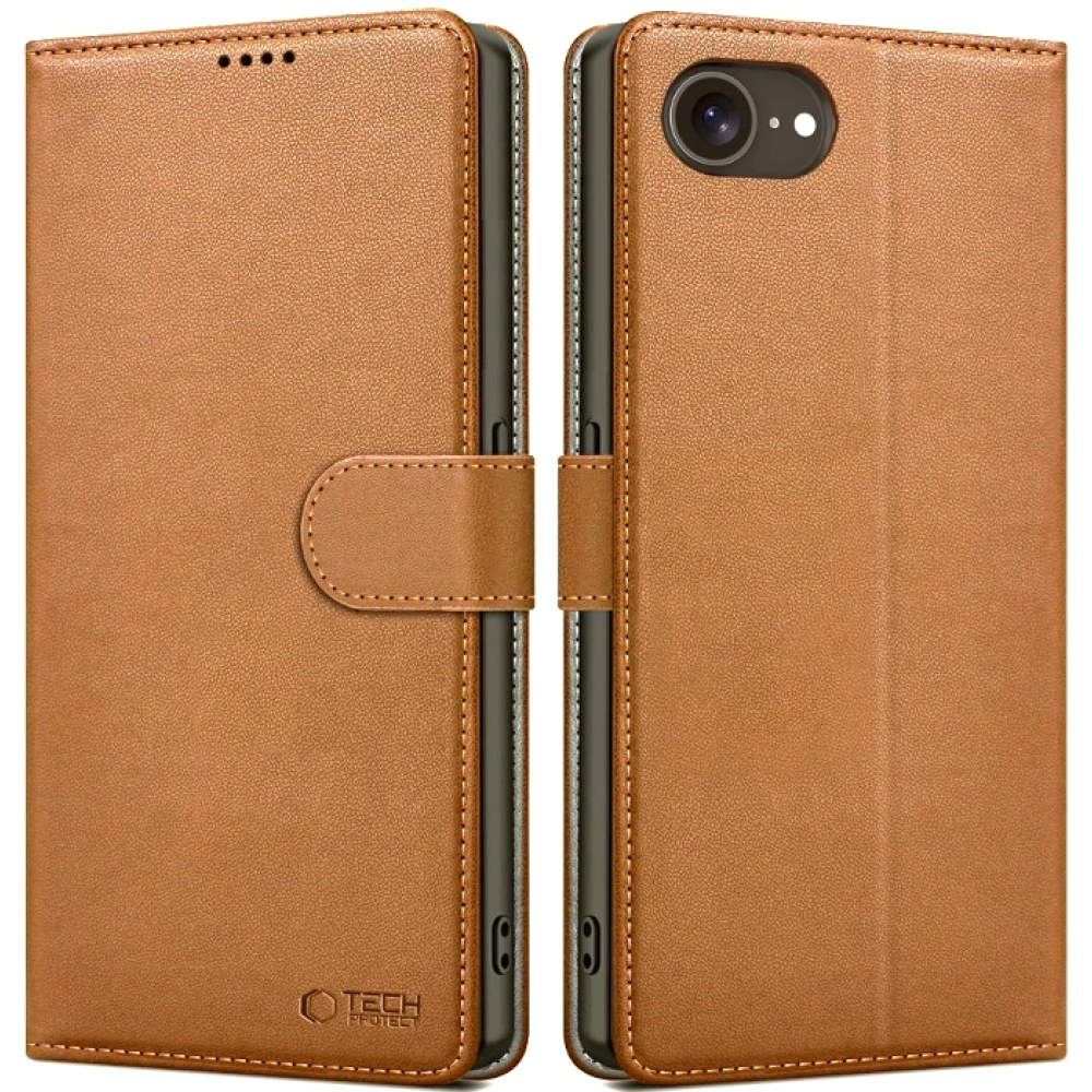 Θήκη iPhone 16e Tech-Protect Wallet Πορτοφόλι - Brown (5906302363339)