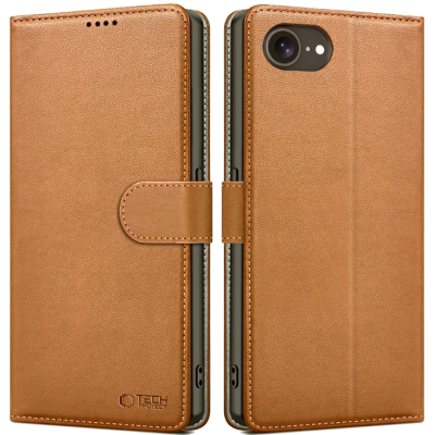 Θήκη iPhone 16e Tech-Protect Wallet Πορτοφόλι - Brown (5906302363339)