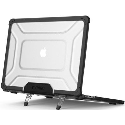 Θήκη MacBook Air 15" 2025 / 2024 /2023 Tech-Protect SmartShell Pro Ανθεκτική Σκληρή με KickStand - Black / Clear (5906302363568)