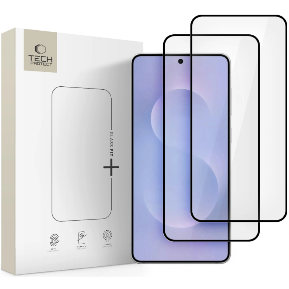 Tempered Glass Samsung Galaxy S25 Edge Tech-Protect Glass Fit+ Full Face Αντιχαρακτικό Γυαλί Προστασίας Οθόνης 2 Τεμάχια - Black (5906302368198)