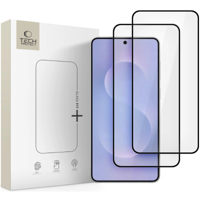 Tempered Glass Samsung Galaxy S25 Edge Tech-Protect Glass Fit+ Full Face Αντιχαρακτικό Γυαλί Προστασίας Οθόνης 2 Τεμάχια - Black (5906302368198)