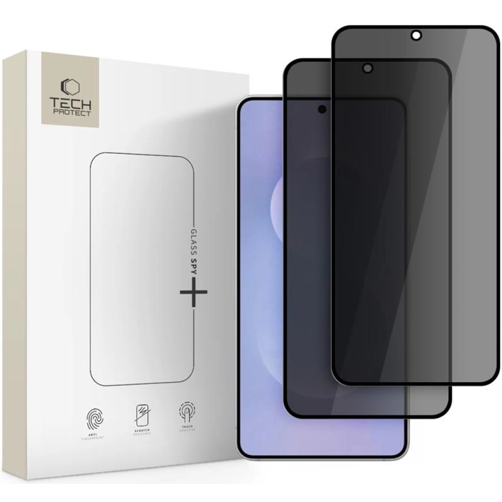Tempered Glass Samsung Galaxy S25 Edge Tech-Protect Glass Spy+ Privacy Full Face Αντιχαρακτικό Γυαλί Προστασίας Απορρήτου Οθόνης 2 Τεμάχια - Black (5906302368228)