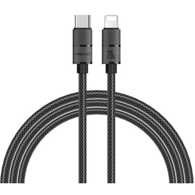 Καλώδιο Recci Warrior RS12CL Φόρτισης & Μεταφοράς Δεδομένων Type-C σε Lightning 200cm 20W - Black (6955482523384)