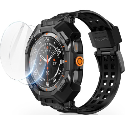 Θήκη & Tempered Glass Samsung Galaxy Watch Ultra 2025 / 2024 47mm Supcase Unicorn Beetle Pro Ανθεκτική Unibody με 2 x Αντιχαρακτικά Γυαλία Προστασίας - Black (843439151642)
