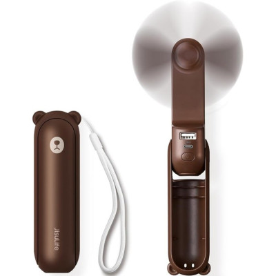 Ανεμιστηράκι JisuLife F8 Handheld Fan Life8 Φορητό Επαναφορτιζόμενο με Λουράκι Χειρός / Φακός 60 Lumens & PowerBank με 1 x Θύρα USB-A 2.000mAh - Brown (6975061530992)