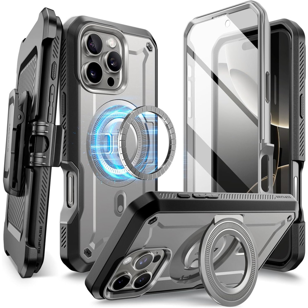 Θήκη iPhone 16 Pro Supcase Unicorn Beetle Pro Mag Ανθεκτική Full Body 360° με MagSafe - Titan Gray (843439150461)