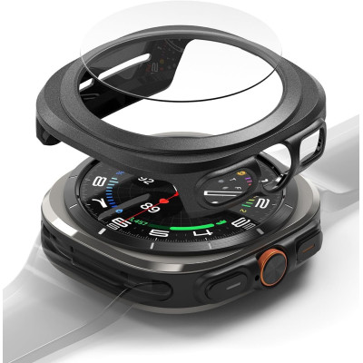 Θήκη & Tempered Glass Samsung Galaxy Watch Ultra 2025 / 2024 47mm Ringke Combo Pack Σκληρή & Αντιχαρακτικό Γυαλί Προστασίας Οθόνης - Titanium Black (8809961787744)
