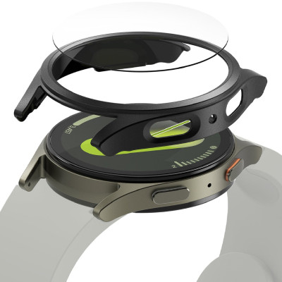 Θήκη & Tempered Glass Samsung Galaxy Watch 7 44mm Ringke Combo Pack Σκληρή & Αντιχαρακτικό Γυαλί Προστασίας Οθόνης - Titanium Black (8809961787898)