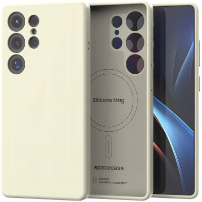 Θήκη Samsung Galaxy S25 Ultra Spacecase Silicone Magnetic Case Σιλικόνης με MagSafe - Beige (5905719114220)