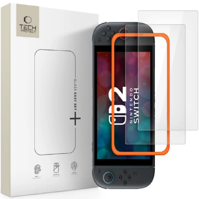 Tempered Glass Nintendo Switch 2 Tech-Protect Easy Set+ Αντιχαρακτικό Γυαλί Προστασίας Οθόνης 2 Τεμάχια - Clear (5906302363056)