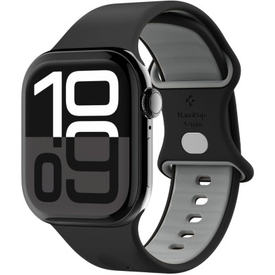 Λουράκι Apple Watch SE/11/10/9/8/7/6/5/4 (42/41/40mm) Spigen Nano Pop από Premium Σιλικόνη - Black Sesame (AMP09324)