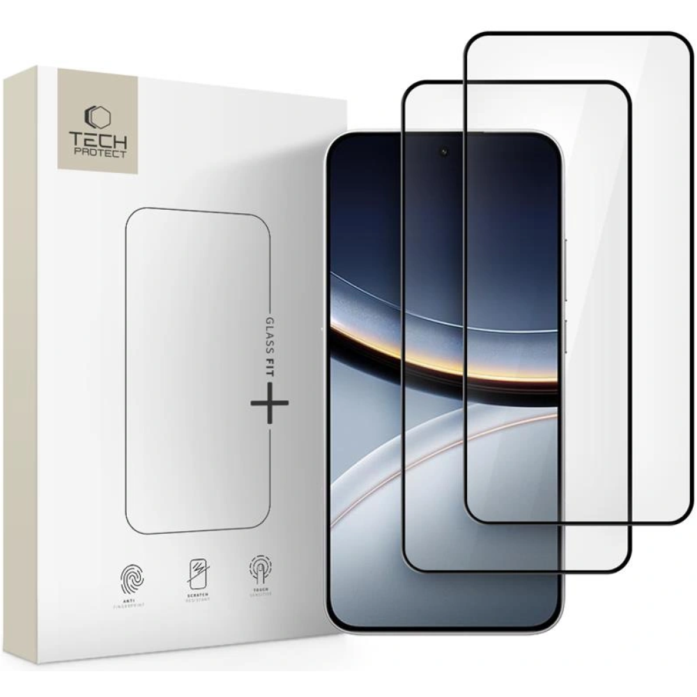 Tempered Glass Xiaomi Poco F7 Tech-Protect Glass Fit+ Full Face Αντιχαρακτικό Γυαλί Προστασίας Οθόνης 2 Τεμάχια - Black (5906302330737)