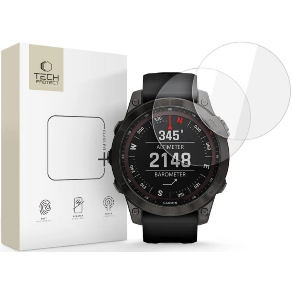 Tempered Glass Garmin Fenix 7Χ / 7Χ Pro 51mm Tech-Protect Glass Fit+ Αντιχαρακτικό Γυαλί Προστασίας Οθόνης 2 Τεμάχια - Clear (5906302318605)