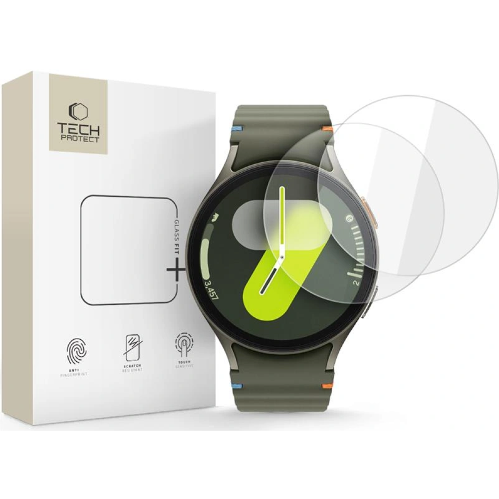 Tempered Glass Samsung Galaxy Watch 7 / 6 / 5 / 4 44mm Tech-Protect Glass Fit+ Αντιχαρακτικό Γυαλί Προστασίας Οθόνης 2 Τεμάχια - Clear (5906302318643)