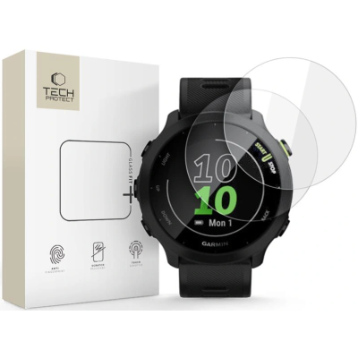 Tempered Glass Garmin Forerunner 55 Tech-Protect Glass Fit+ Αντιχαρακτικό Γυαλί Προστασίας Οθόνης 2 Τεμάχια - Clear (5906302368761)