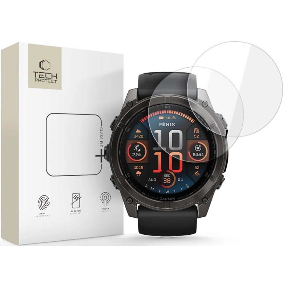 Tempered Glass Garmin Fenix 8 51mm Tech-Protect Glass Fit+ Αντιχαρακτικό Γυαλί Προστασίας Οθόνης 2 Τεμάχια - Clear (5906302318926)