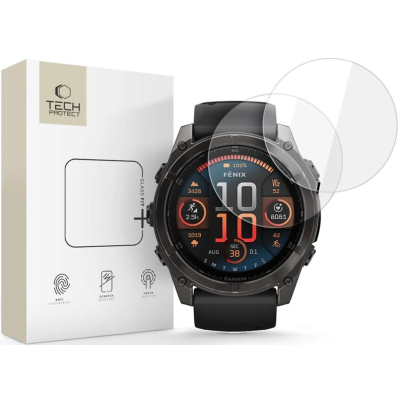Tempered Glass Garmin Fenix 8 51mm Tech-Protect Glass Fit+ Αντιχαρακτικό Γυαλί Προστασίας Οθόνης 2 Τεμάχια - Clear (5906302318926)