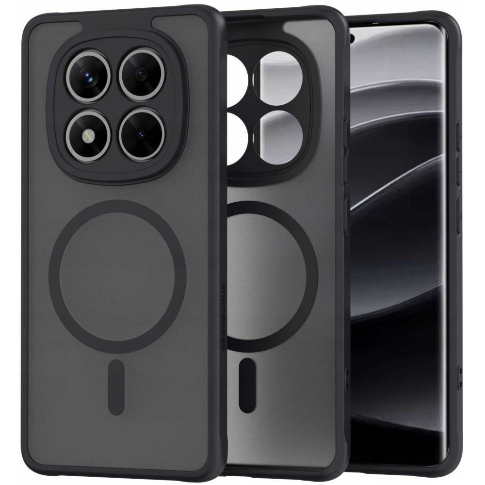 Θήκη Xiaomi Redmi Note 14 Pro 5G / Poco X7 Spacecase Hybrid MagSafe Σκληρή Ημιδιάφανη με MagSafe - Black (5905719104405)